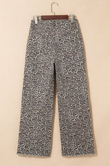 Brown Leopard High Waist Frayed Hem Jeans - Femstylo