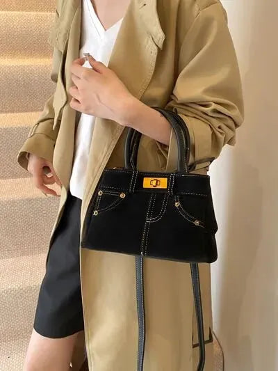 Suede Adjustable Strap Double-Use Handbag - Femstylo
