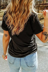 Black bloom where you are planted Floral Printed T Shirt - Femstylo
