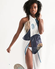 Sheer Sarong Swimsuit Cover Up Wrap / White Seashell