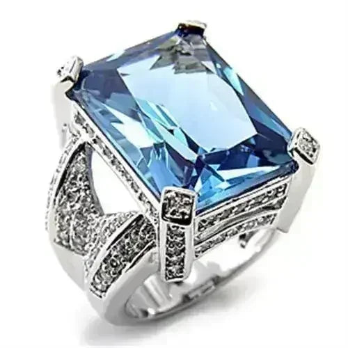 7X315 - Rhodium 925 Sterling Silver Ring with AAA Grade CZ Spinel in L - Femstylo