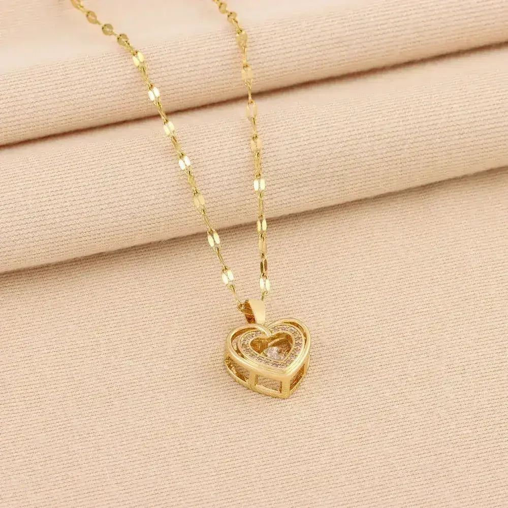 LuxeJewels™ – Double Layer Love Necklace (Titanium Steel) - Femstylo