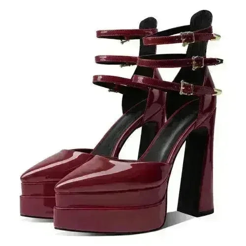 Fashion Pointed Toe Women's Shoes High Heel Hollow Sandals Waterproof - Femstylo