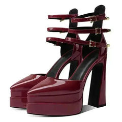 Fashion Pointed Toe Women's Shoes High Heel Hollow Sandals Waterproof - Femstylo