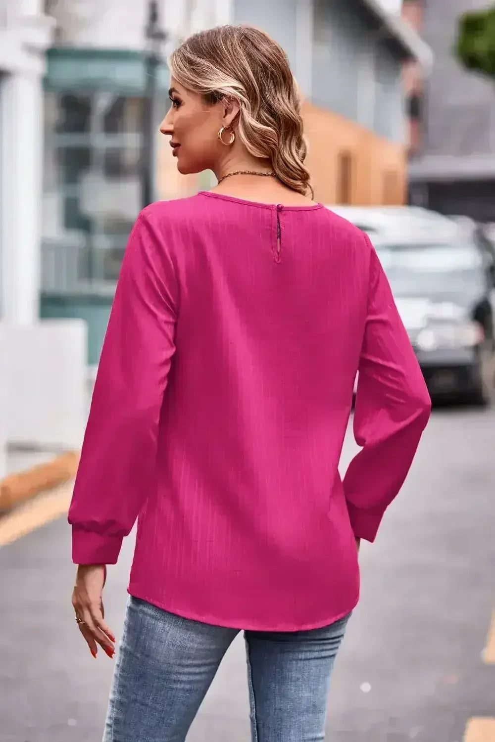 Round Neck Long Sleeve Tee - Femstylo