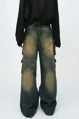 High Waist Jeans with Cargo Pockets - Femstylo