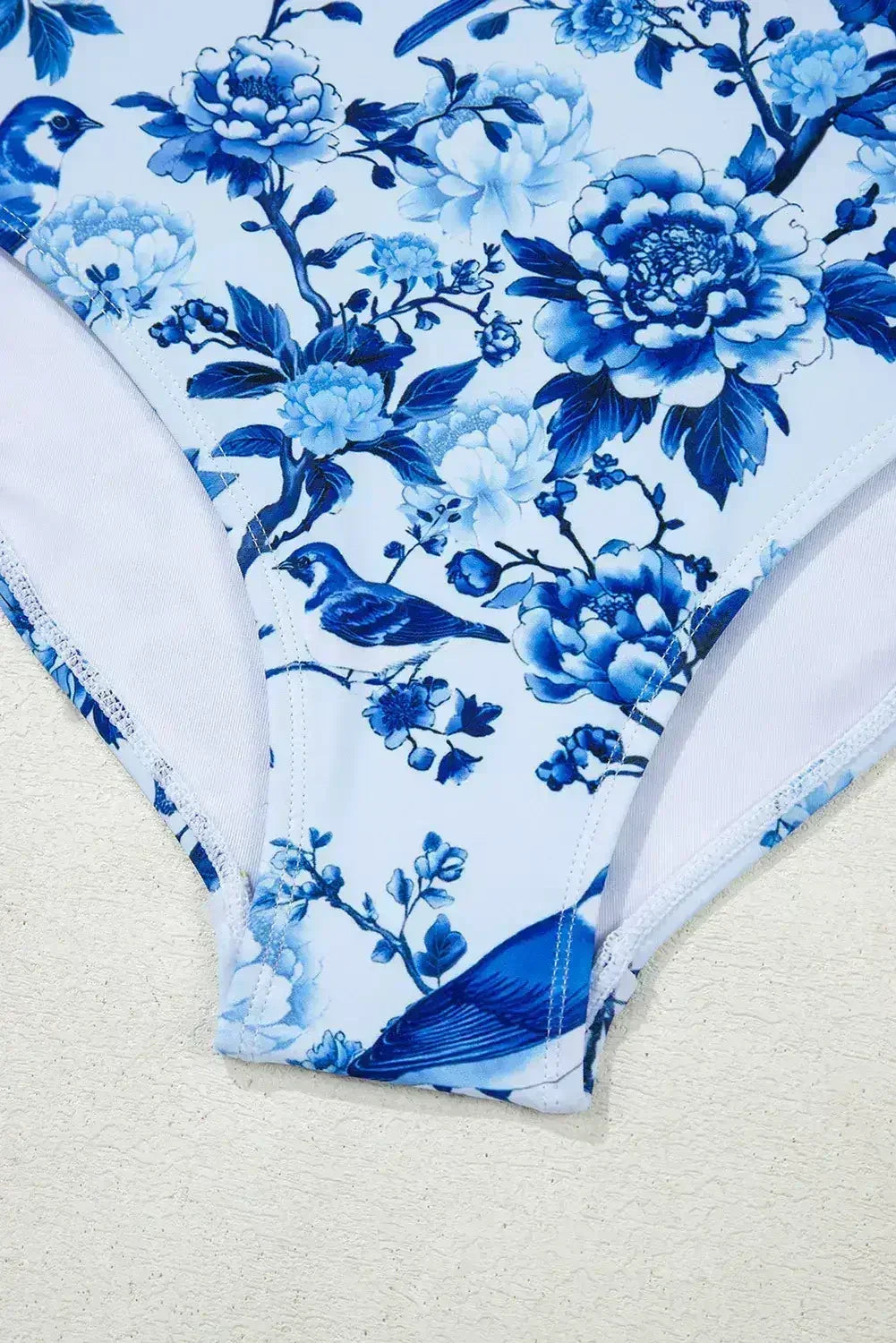 Blue Cutout Ruffle Spaghetti Strap One-Piece Swimwear - Femstylo