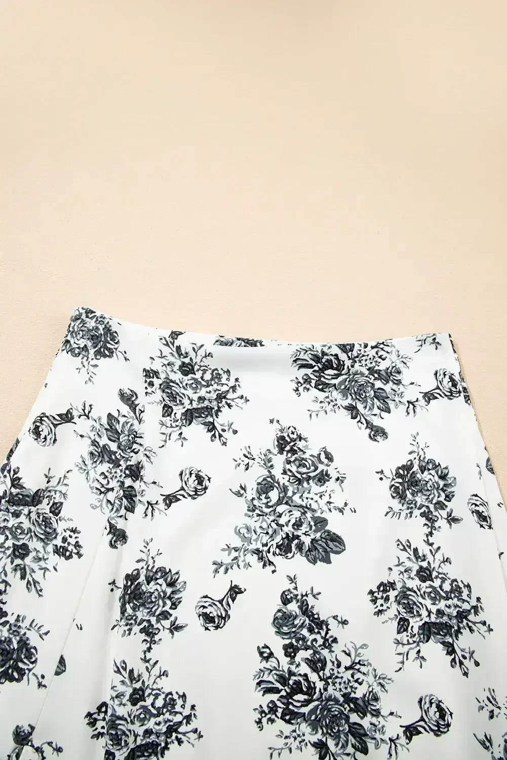 Sky Blue Boho Floral High Waist Ruffle Split Maxi Skirt - Femstylo