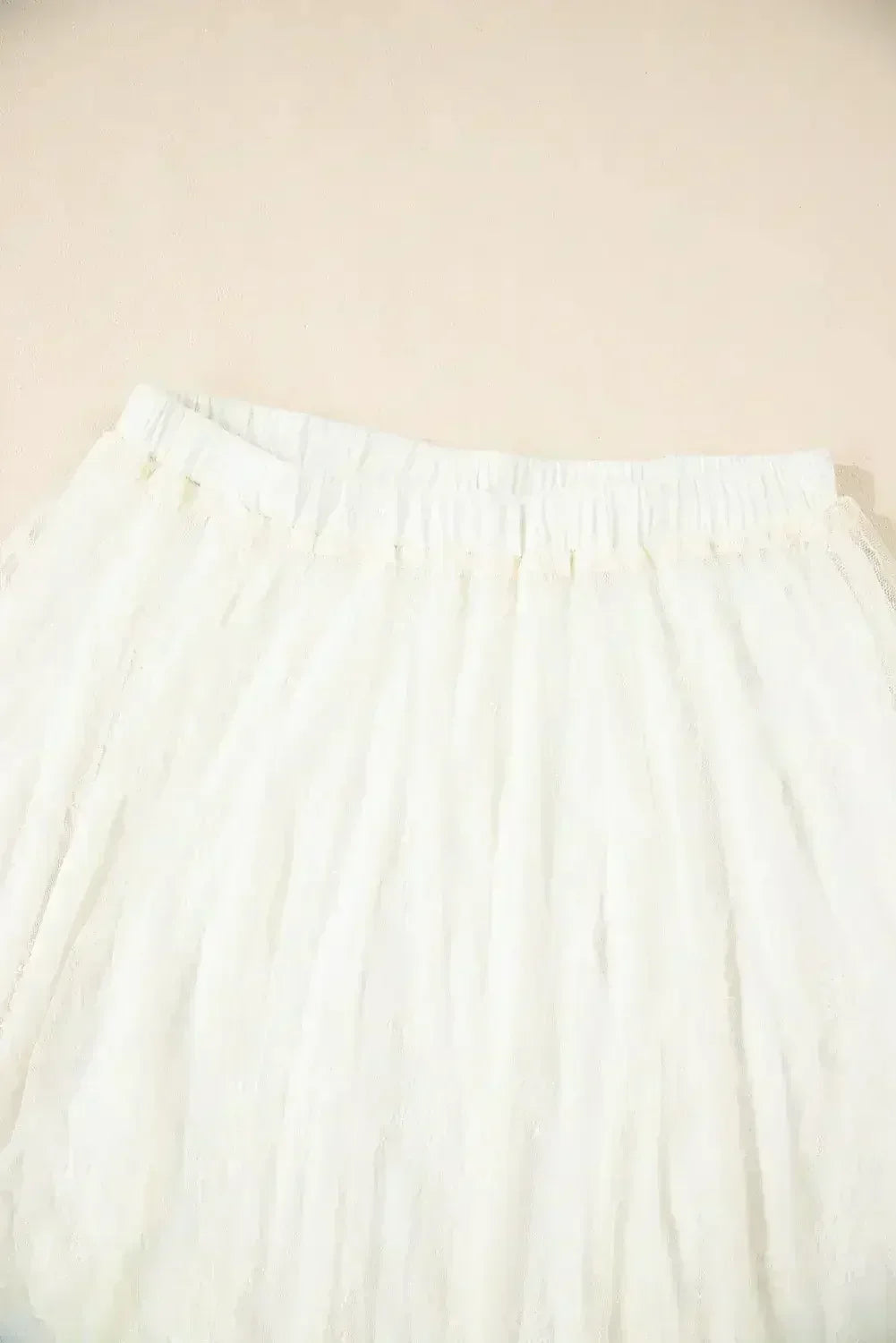Beige Lace Cascading Tiered High Waist Maxi Skirt - Femstylo
