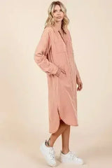 Mittoshop Button Down Long Sleeve Shirt Dress - Femstylo
