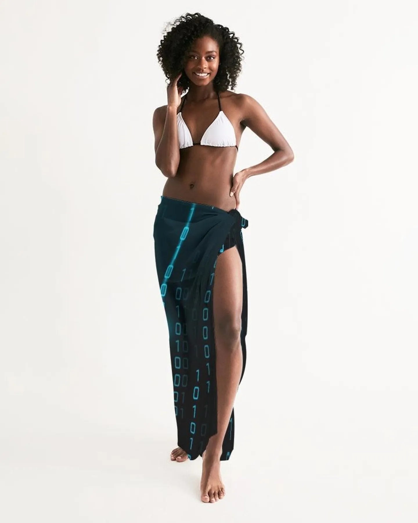 Sheer Sarong Swimsuit Cover Up Wrap / Blue Code