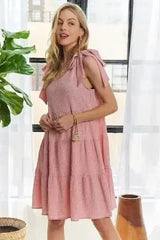 ADORA V-Neck Tie Shoulder Dress - Femstylo