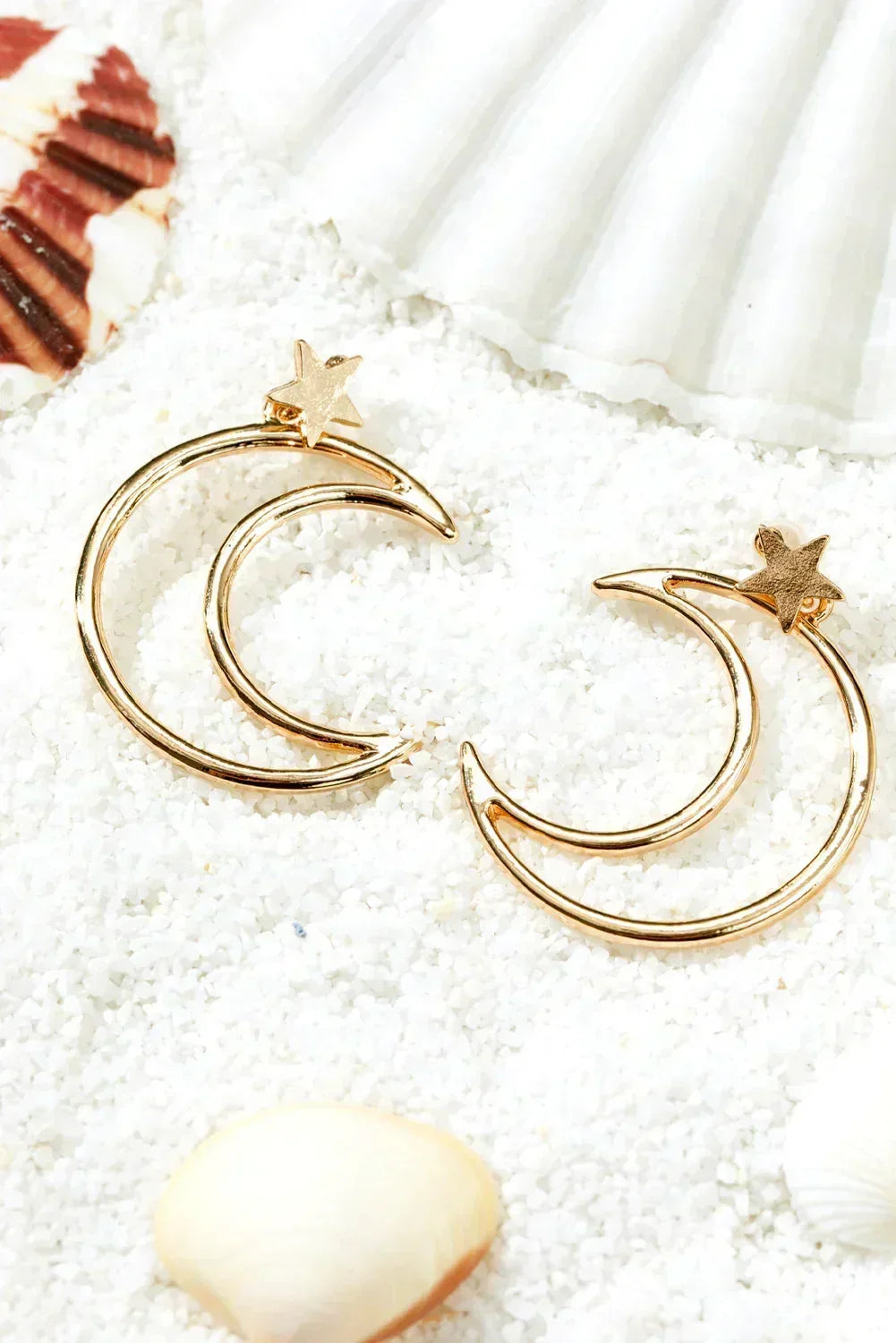 Gold Star & Moon Plated Alloy Earrings – Femstylo