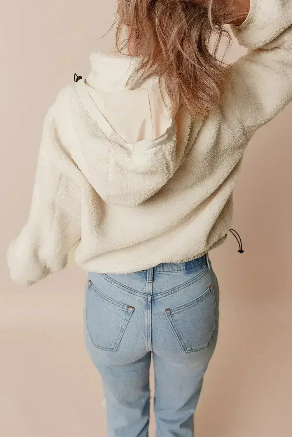 Jet Stream Zip-up Pocketed Hooded Sherpa Jacket - Femstylo