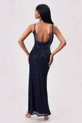 Split Sequin Backless Maxi Cami Dress - Femstylo