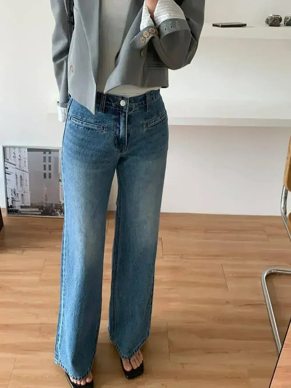 Retro High Waist Slimming Jeans Women - Femstylo