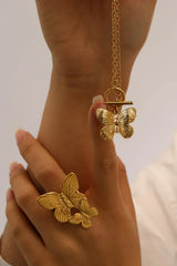 Gold Butterfly Pendant Chain Necklace - Femstylo