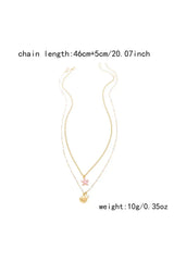 Gold Shell Starfish Pearl Double Layer Necklace – Femstylo