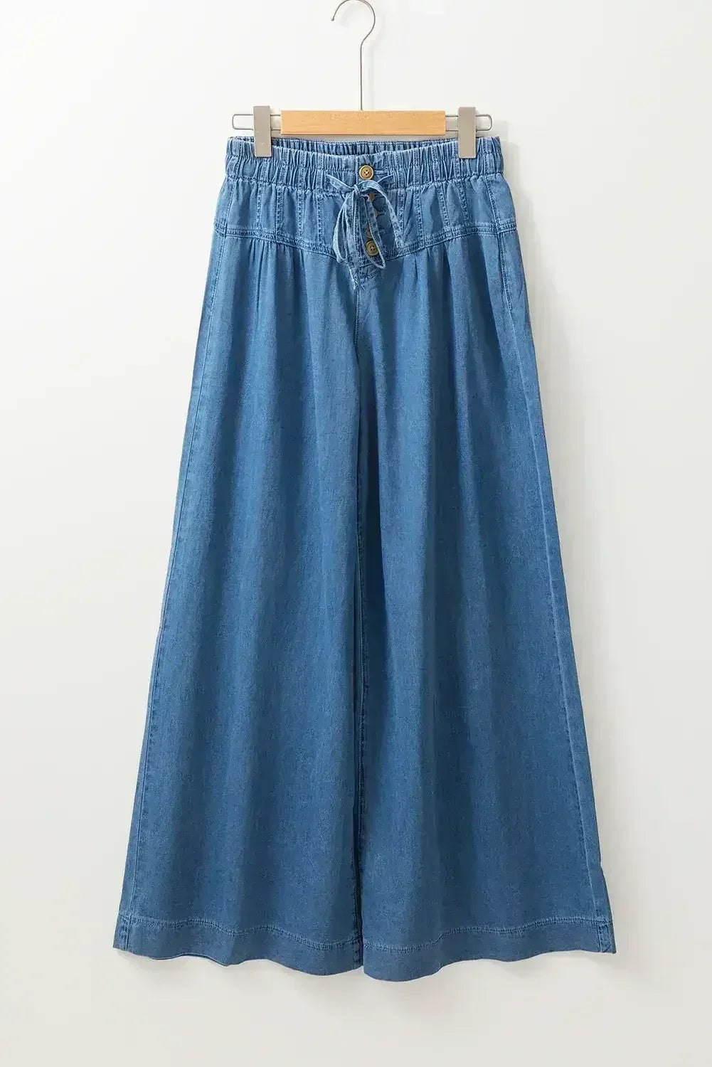 Carbon Grey Mineral Wash Button High Waist Wide Leg Jeans - Femstylo