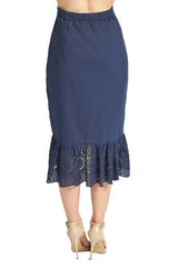 Aster Skirt - Cotton eyelet asymmetric hi-lo skirt - Femstylo