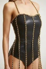 Chain Fringe Elegance Bodysuit - Femstylo