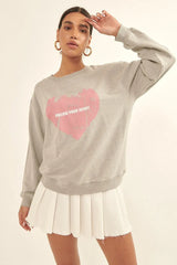Vintage Heart Sweatshirt - Oversized French Terry Top | Femstylo