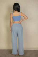 Ribbed Knit Cami Crop Top - Femstylo
