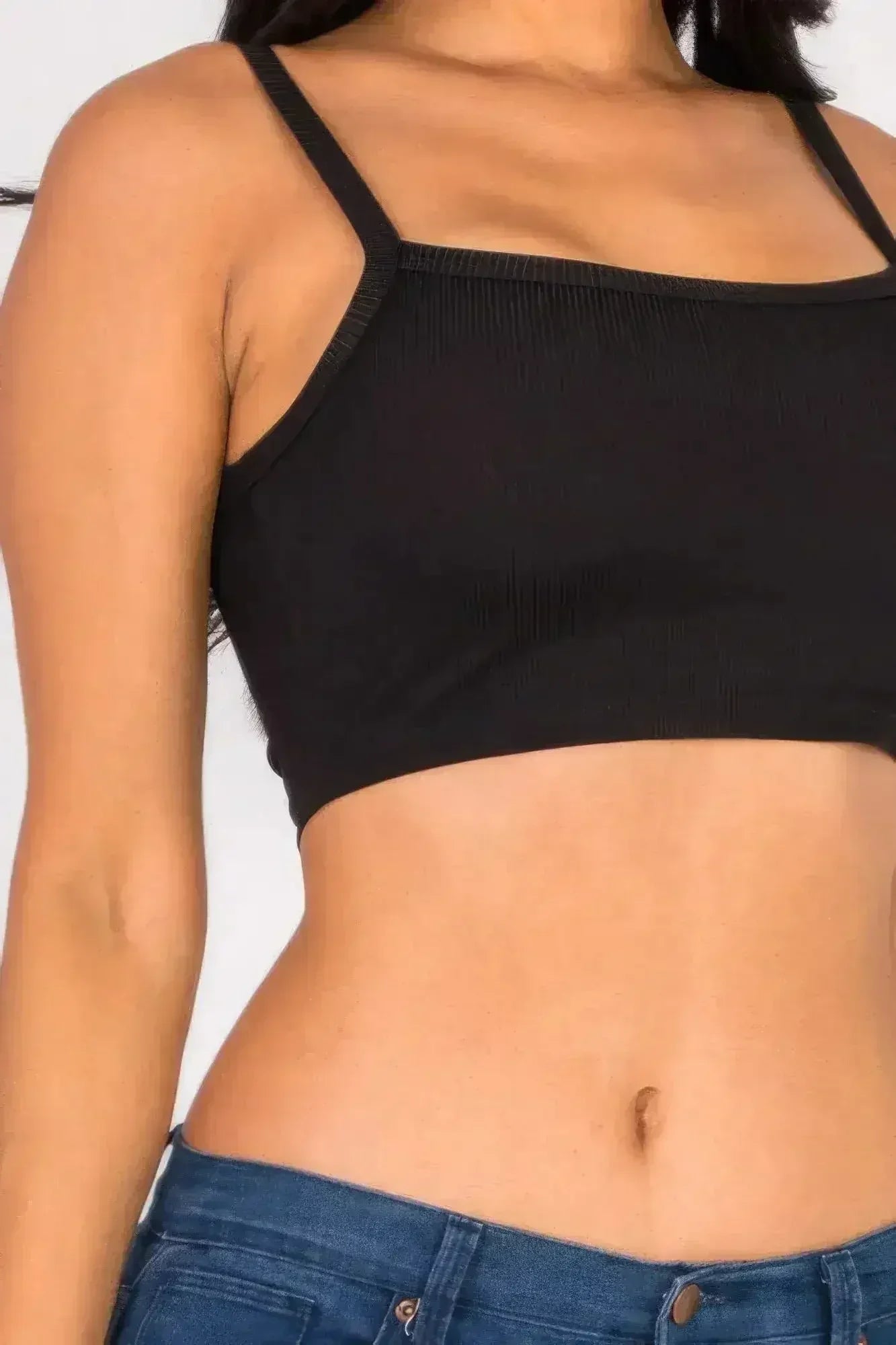 Ribbed Knit Cami Crop Top - Femstylo