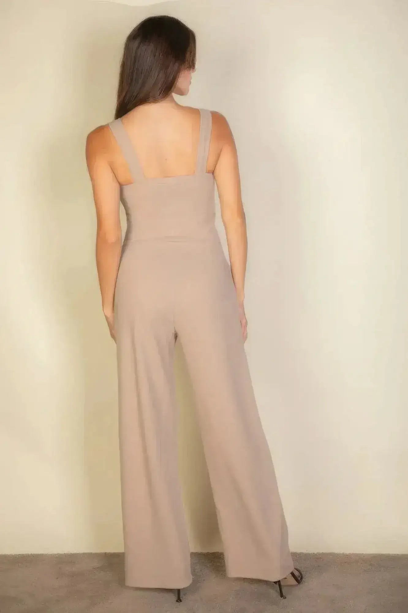 Notched neck cami jumpsuit - Femstylo