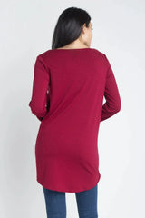 Women's Lace Up Wrap Long Sleeve Top - Femstylo
