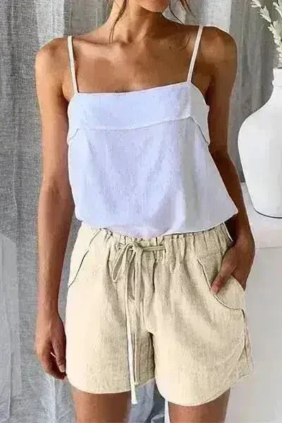 Casual Beige Faylin Women Shorts - Femstylo