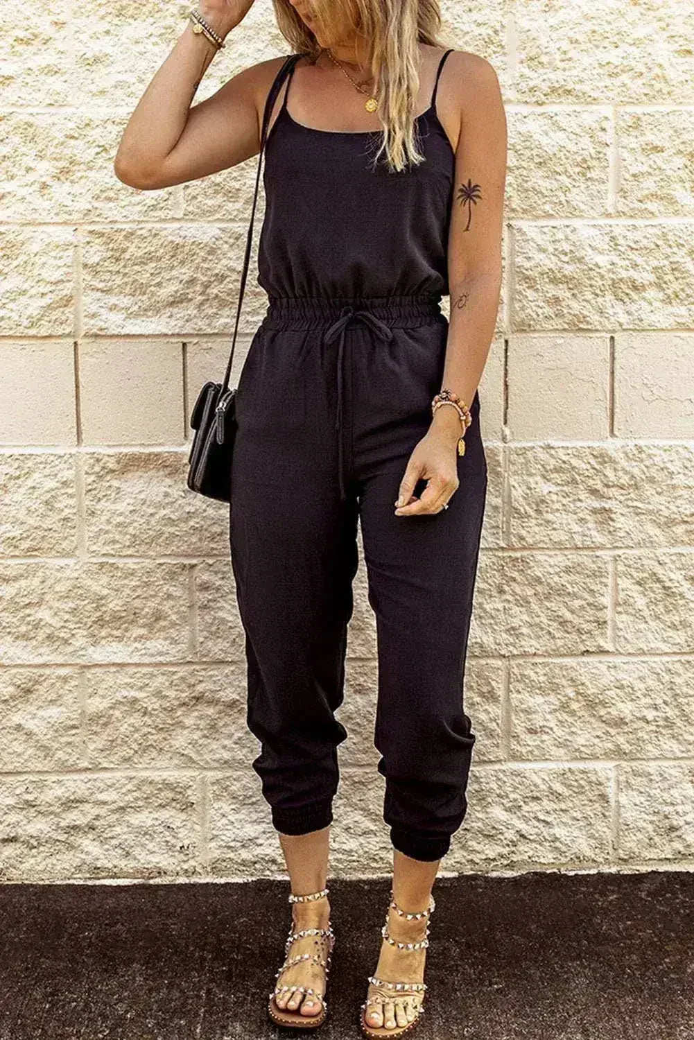 Black High-Waist Jumpsuit – Slim Fit w/ Pockets | Casual & Chic - Femstylo