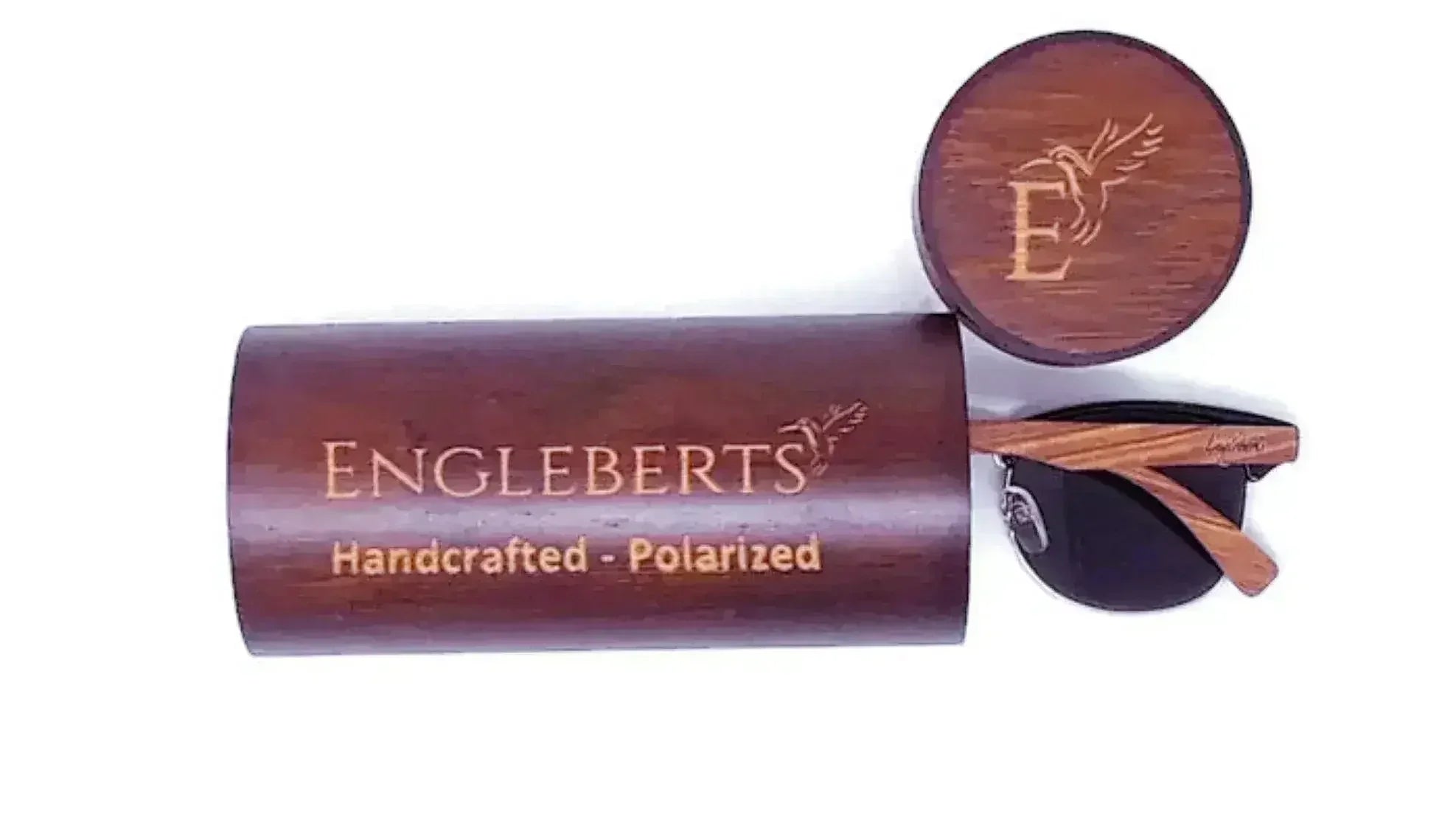 Real Walnut Wood Club Style Sunglasses With Bamboo Case, Polarized - Femstylo