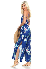 Women's Floral Tie Tank Jumpsuit - Femstylo