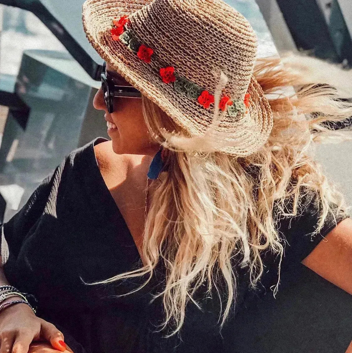 EVIE Bohemian Sunhat - Handwoven Straw Hat | Femstylo