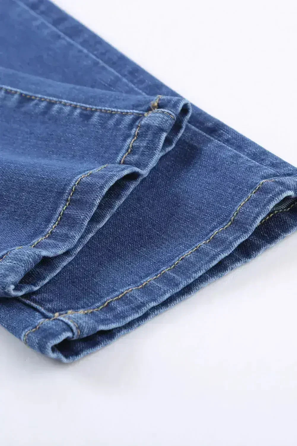 Fashion Blue Ripped Plaid Straight Legs Boyfriend Jeans - Femstylo