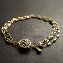 Marilena 3-Layer Gold Fill Bracelet – Filigree Clasp