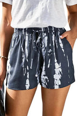Gray Tie Dye Drawstring Shorts - Boho Summer Casual
