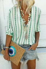 Button Up Long Sleeve Blouse - Femstylo