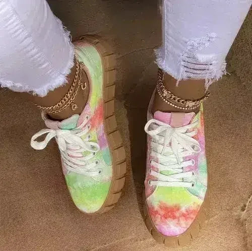 Pinterest Women Sneaker Light Breathble Vulcanized Shoes Platform Lace - Femstylo