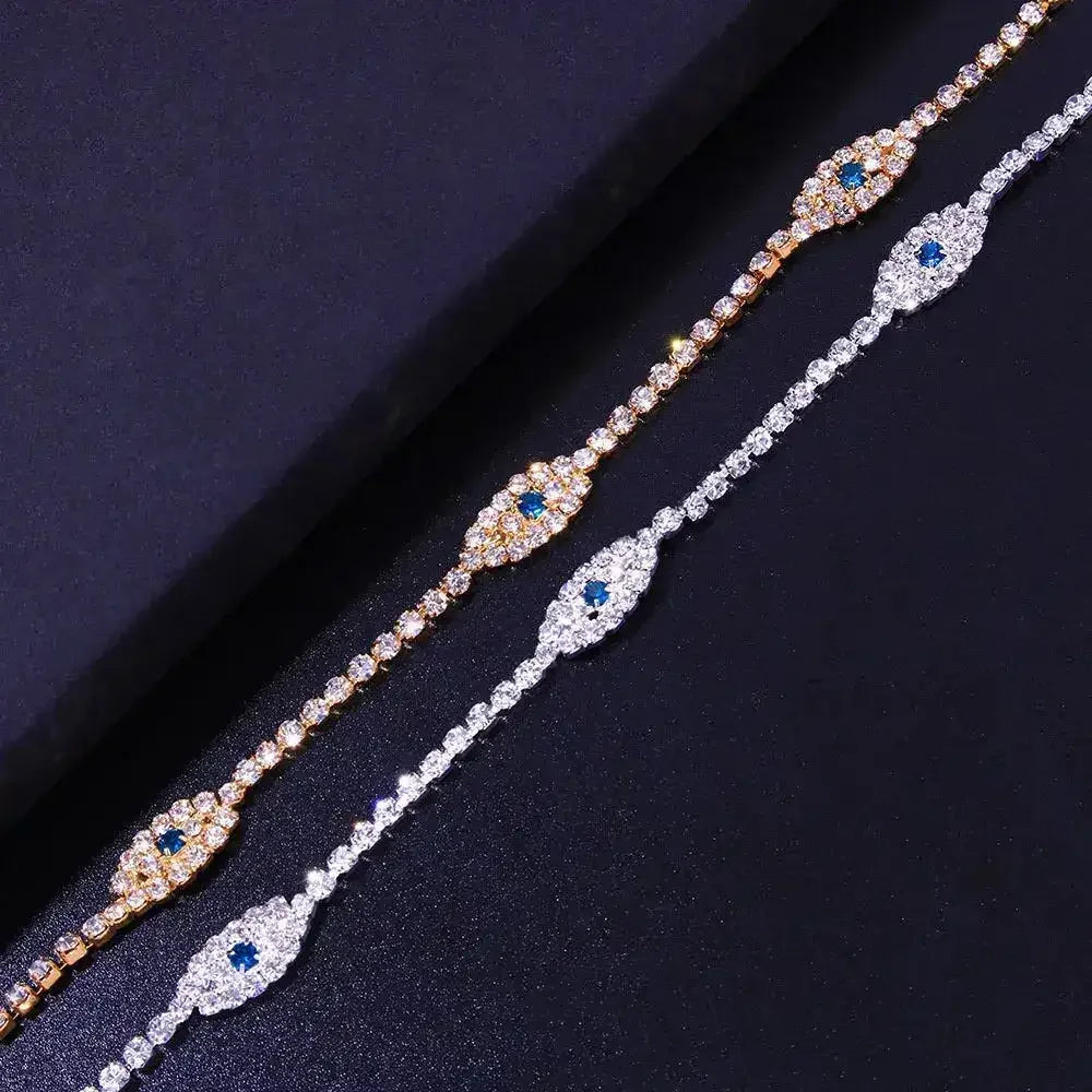 Vintage Bule Evil Eye Anklet Bracelet Beach Women Crystal Anklet - Femstylo