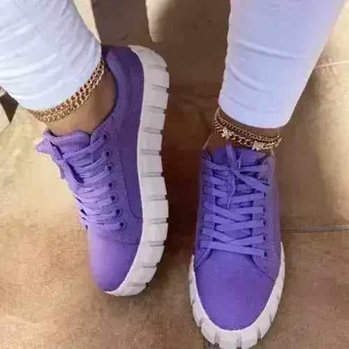 Pinterest Women Sneaker Light Breathble Vulcanized Shoes Platform Lace - Femstylo