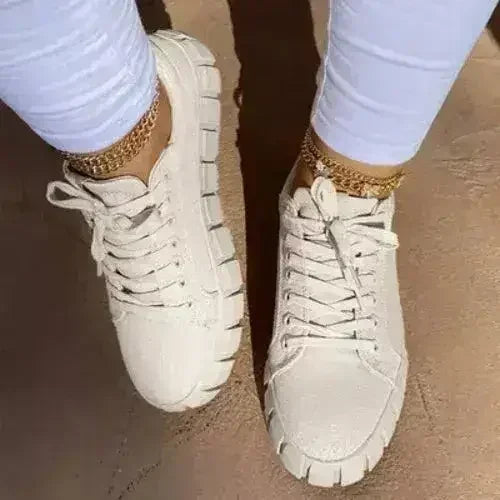 Pinterest Women Sneaker Light Breathble Vulcanized Shoes Platform Lace - Femstylo