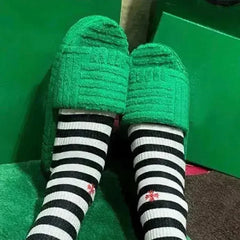 2021 Flat Furry Slippers Thick Sole Open Toe Women Slides - Femstylo
