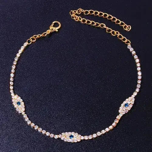 Vintage Bule Evil Eye Anklet Bracelet Beach Women Crystal Anklet - Femstylo