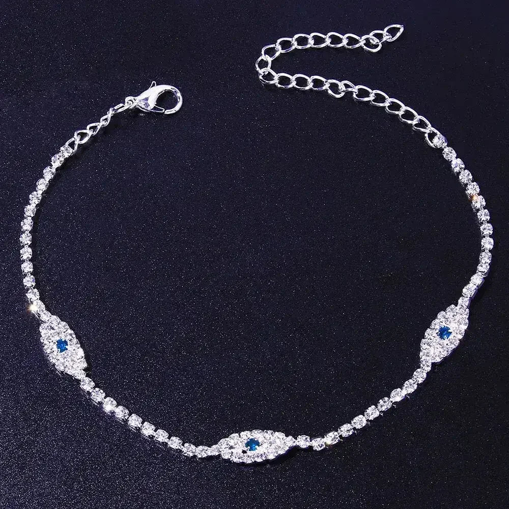 Vintage Bule Evil Eye Anklet Bracelet Beach Women Crystal Anklet - Femstylo