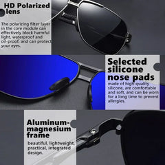 Top Quality Square Retro Photochromic Aluminum Sunglasses Men Polarized Driving Women Sun Glasses For Men Brown Oculos de sol