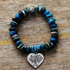 Tree of Life Apatite Bracelet – Natural Stone Vegan Jewelry