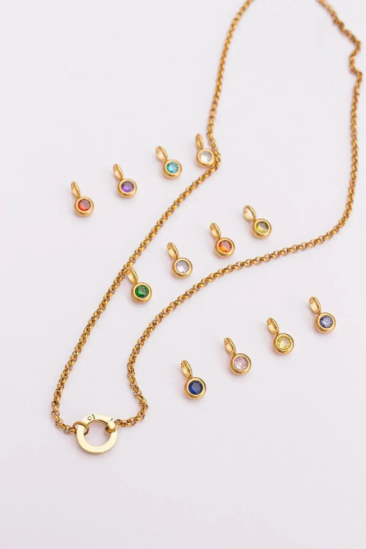 Custom Birthstone Charm Necklace - Femstylo