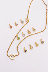 Custom Birthstone Charm Necklace - Femstylo